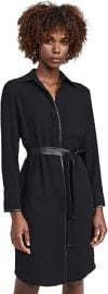 Vince Womenx27s Leather Trim Shirt Dress at Womens Clothing store at Amazon