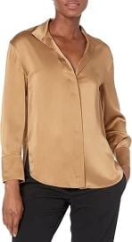 Vince Womenx27s Long Sleeve Stand Collar Blouse at Womens Clothing store at Amazon