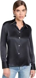 Vince Womenx27s Tipped Slim Blouse at Womens Clothing store at Amazon