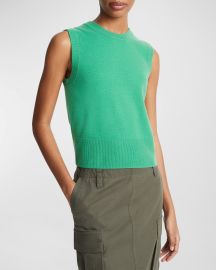 Vince Wool Cashmere Crewneck Shell Top at Neiman Marcus