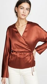 Vince Wrap Silk Tie Blouse at Shopbop