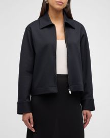 Vince Zip-Front Collared Jacket at Neiman Marcus