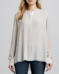 Vince double layer silk blouse at Bergdorf Goodman