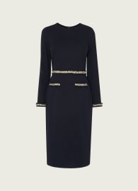 Vinnie Navy Jersey Tweed Trim Shift Dress  Clothing  LKBennett at LK Bennett