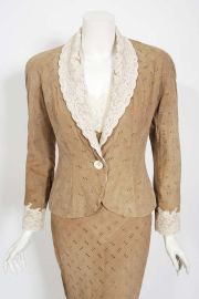 Vintage 1999 Christian Dior by Galliano Suede Lace Bias-Cut Slip Gown and Jacket at 1stDibs christian dior 1999 99-2000 outfits 1999 dior by galliano at 1st Dibs
