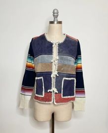 Vintage 70s Collage Suede Sweater Jacket Size Medium - at Etsy
