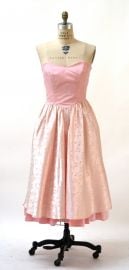 Vintage 80s does 50s Pink Prom Dress Size Small// 80s Pink Party Dress with Crinoline Skirt// Vintage Strapless Pink Bridesmaid Dress Small at Etsy