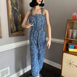 Vintage 80s90s Paint Splatter Denim Jumpsuit Overalls LXL - at Etsy