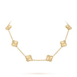 Vintage Alhambra necklace 10 motifs 18K yellow gold - Van Cleef amp Arpels at Van Cleef and Arpels