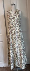 Vintage All That Jazz Floral Buttons Sleeveless Tie Back Maxi Dress Size M 910 eBay at eBay