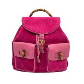 Vintage Bamboo Suede Backpack at eBay
