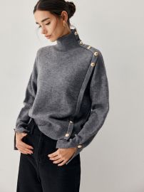 Vintage Buttoned Turtleneck Sweater COMMENSE at Commense