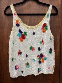 Vintage Confetti Sequin Tank Top at Kiki Stash Collection