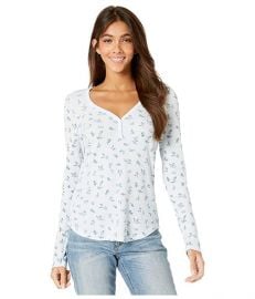 Vintage Floral Thermal Nadine Long Sleeve Henley Top at Zappos