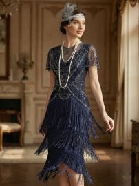 Vintage Fringe Sequin Midi Flapper Dress - Ever-Pretty US at Ever Pretty