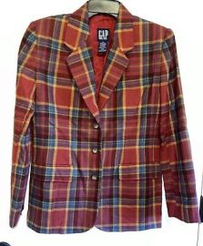 Vintage Gap Wool Blend Plaid Blazer Jacket Academia Professor Hogwarts SZ S eBay at eBay