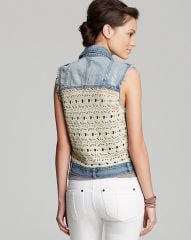 Vintage Havana Vest Denim Crochet Back at Bloomingdales