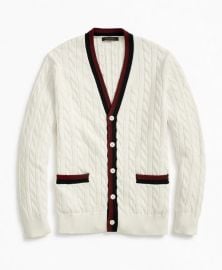 Vintage-Inspired Supima Cotton Tennis Cardigan at Brooks Brothers