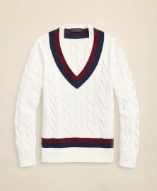 Vintage-Inspired Tennis V-Neck Sweater in Supima Cotton at Brooks Brothers