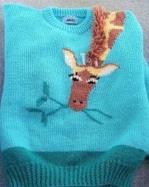 Vintage Knitting Pattern Kids Childs Knit Giraffe Pullover at Etsy