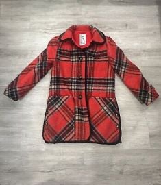 Vintage Penguin M Liman Co Wool Jacket Womenaposs Size Large Red And Black eBay at eBay