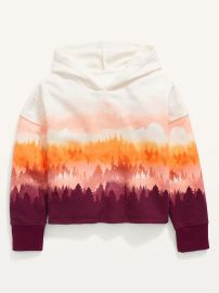 Vintage Printed Raw-Hem Hoodie for Girls by Old Navy at Old Navy