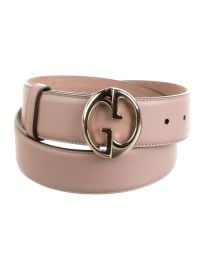Vintage Smooth Leather Double G Belt in Dusty Pink at The Real Real