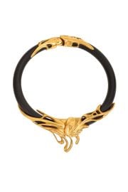 Vintage Unsigned Inna Cytrine Lucite Brutalist Gilded Tube Collar Recess at Recess