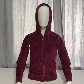 Vintage Velour Zip Hoodie in Burgundy at Etsy
