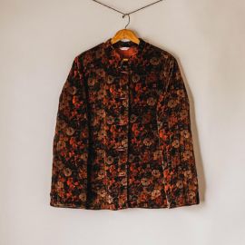 Vintage Velvet Autumnal Floral Coat at Etsy
