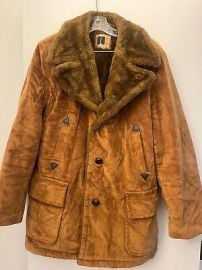 Vintage William Barry Men Corduroy Faux Fur Lined Jacket SZ 42 Beige Made in USA eBay at eBay