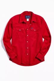 Vintage Wrangler Red Western Button Down Shirt at Urban Outfitters
