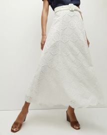 Vintry Eyelet Skirt in White at Veronica Beard