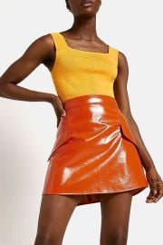 Vinyl Mini Skirt at River Island