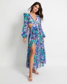 Violet Floral Cutout Dress by PatBo at Revolve