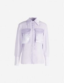 Violet crepe and satin shirt at Selfridges