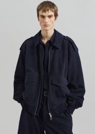 Viper Suede Jacket - Navy The Frankie Shop at The Frankie Shop