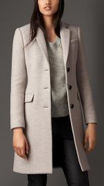 Virgin wool cashmere herringbone chesterfield coat at Burberry