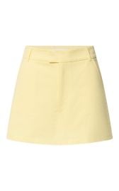 Virginia Skort - Mid Waisted Tailored Skort in Pastel Yellow Showpo USA at Showpo