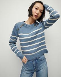 Virke Shoulder-Button Striped Nautical Sweater Veronica Beard at Veronica Beard