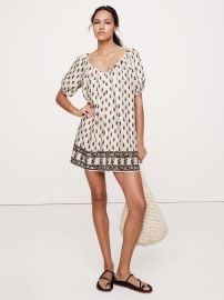 Viscose-Linen Mini Dress at Banana Republic