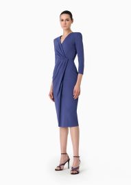 Viscose-blend Milano-stitch midi dress GIORGIO ARMANI Woman at Armani