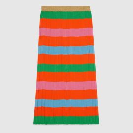 Viscose blend striped skirt in multicolor US at Gucci