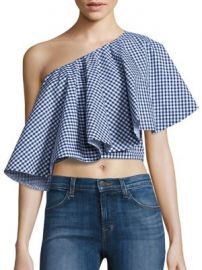 Viva Aviva - Yakura Flouncy Gingham Top at Saks Fifth Avenue