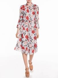 Vivid Rose Midi Shirt Dress at Veronika Maine