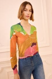 Vivienne Cardigan - Nature Abhors A Vacuum Multicolored Long Sleeve Knit Cardigan - Ulla Johnson at Ulla Johnson