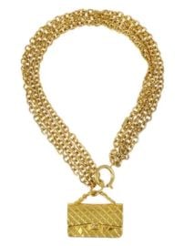 Vivienne Westwood A Gold Flap Bag Pendant at Farfetch