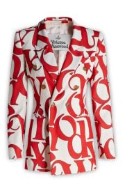 Vivienne Westwood Allover Logo Printed Double Breasted Blazer at Cettire