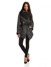 Vivienne Westwood Anglomania Womenand39s Talik Wool-Blend Tweed Belted Coat at Amazon