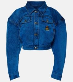 Vivienne Westwood Embroidered cropped denim jacket at Mytheresa